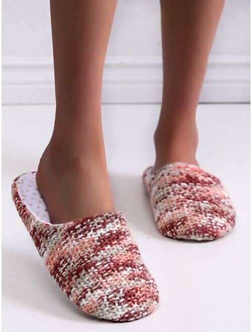 Shein Round Toe Knit Slippers