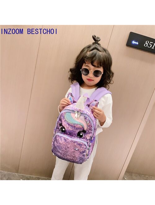 Unicorn Sequins Children's Backpack Kids School Bags for Teenage Girls Backpack Cartoon Cute Backpacks Large Mochila Infantil