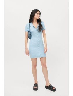 UO Dale Ribbed Bodycon Polo Dress