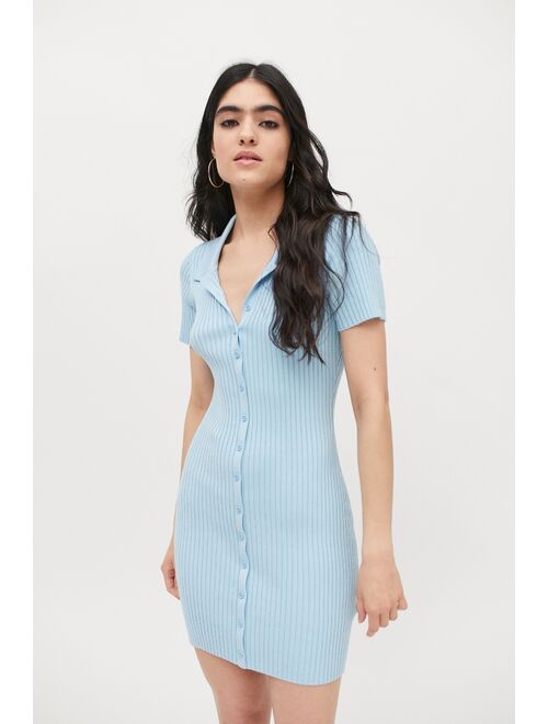 Urban outfitters UO Dale Ribbed Bodycon Polo Dress