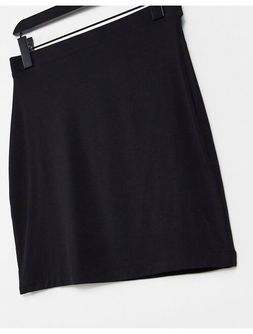 Asos Design jersey pencil mini skirt in black