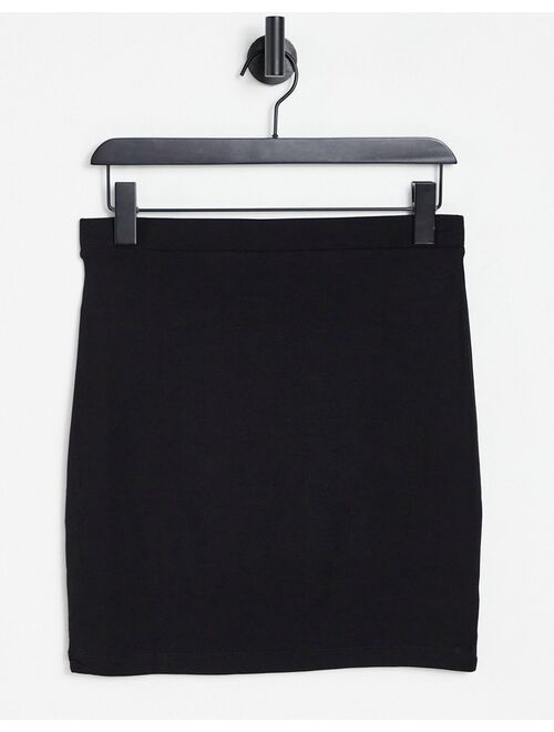 Asos Design jersey pencil mini skirt in black