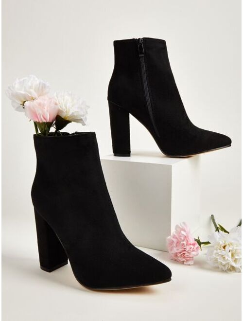 Shein Minimalist Chunky Heeled Boots