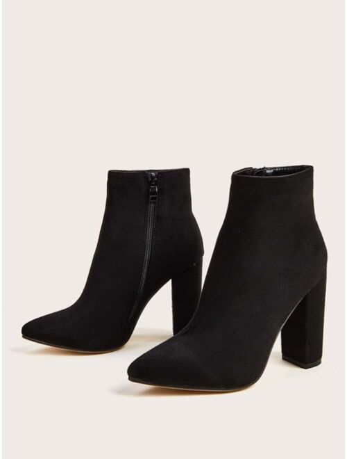 Shein Minimalist Chunky Heeled Boots