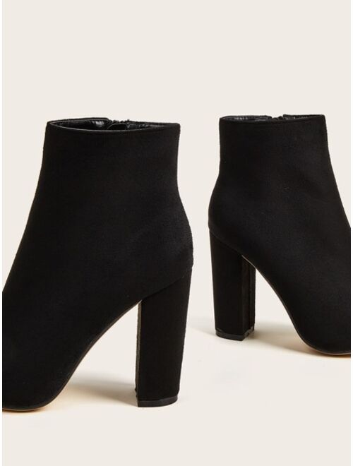 Shein Minimalist Chunky Heeled Boots
