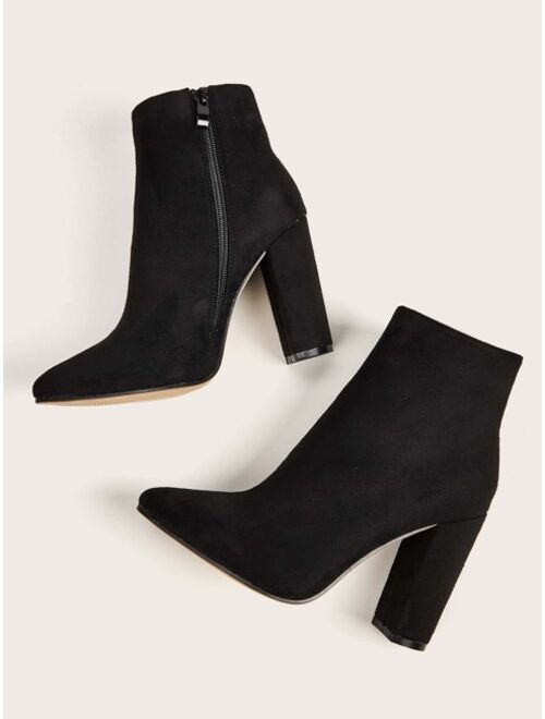 Shein Minimalist Chunky Heeled Boots