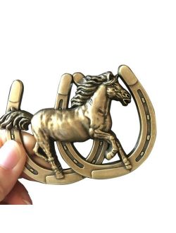 New Antique Bronze Plated Horse Horseshoe Western Belt Buckle Gurtelschnalle Boucle de ceinture BUCKLE-WT088AB Free Shipping