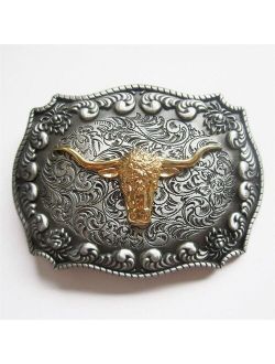 JEAN'S FRIEND New Original Western Cowboy Rodeo Bull Double Color Heavy Metal Belt Buckle Gurtelschnalle Boucle de ceinture
