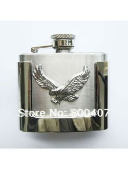 Retail Belt Buckle (2oz Western Flying Eagle Stainless Steel Flask) BUCKLE-LT027 Flask Belt Buckle Free Shipping
