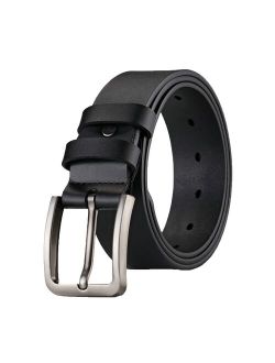 Fashion Men Belts Cowhide Pin Buckle Belt Men's Single Layer Leather Perforated Belt For Jeans Cinturon Cowboy Hombre #L12