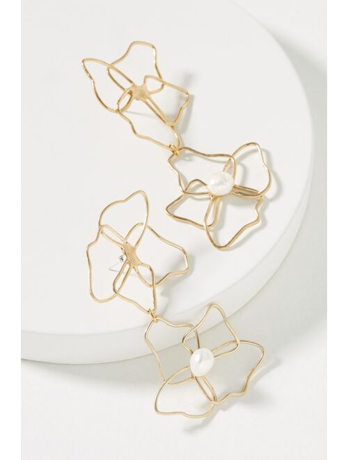 Anita Berisha Pearl Flower Drop Earrings
