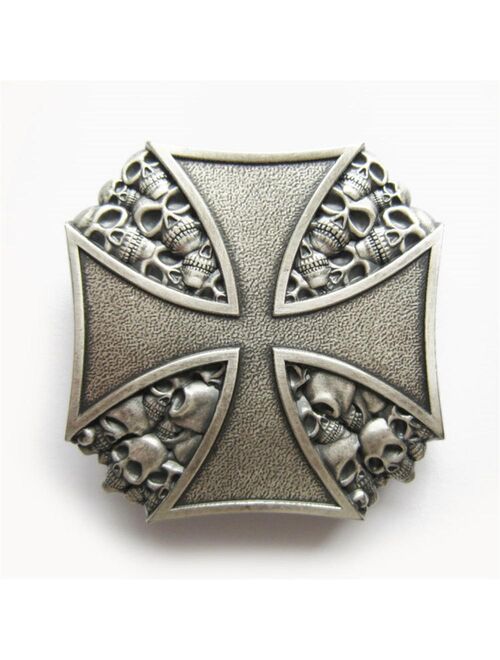New Vintage Style Silver Plated Metal Pirate Skull Belt Buckle also Stock in US BUCKLE-OC031SL
