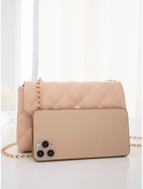 Shein Geometric Quilted Chain Crossbody Bag