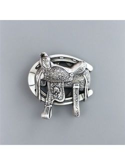 New Vintage Style Silver Plated Rodeo Saddle Western Belt Buckle BUCKLE-WT140SL also Stock in US