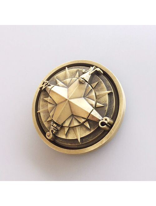 Retail Belt Buckle (Bronze 3D Compass) Factory Direct Fast Delivery Free Shipping BUCKLE-3D25AB also Stock in US