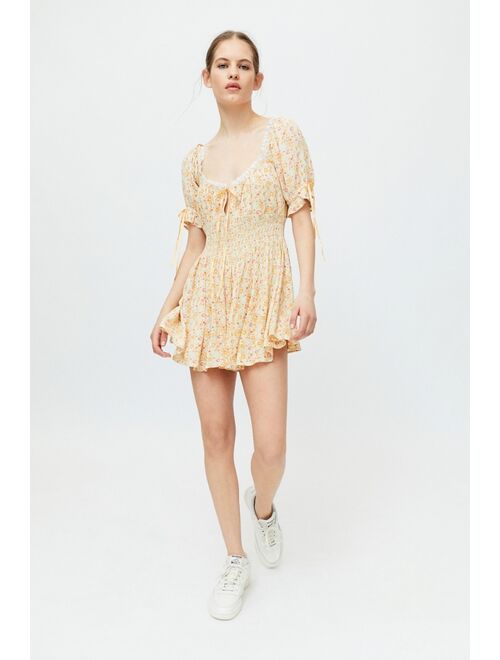 Urban outfitters UO Laura Floral Ruffle Romper
