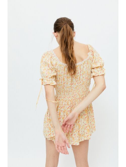 Urban outfitters UO Laura Floral Ruffle Romper