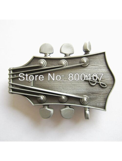 Retail Distribute Original Antique Silver Guitar Belt Buckle BUCKLE-MU044AS  Free Shipping