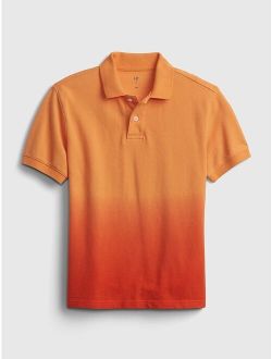 Kids Dip-Dye Short Sleeve Polo Shirt