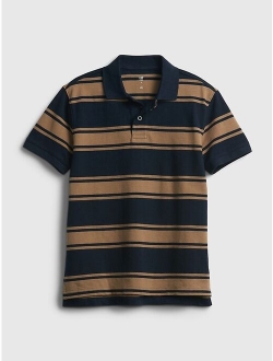 Kids 100% Organic Cotton Stripe Polo Shirt