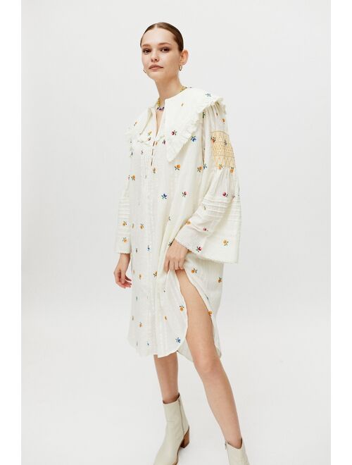 Urban outfitters UO Dorothea Embroidered Midi Dress