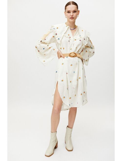 Urban outfitters UO Dorothea Embroidered Midi Dress