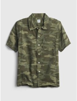 Kids Camouflage Print Short Sleeve Shirt