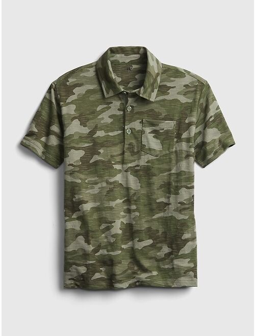 GAP Kids Camouflage Print Polo T-Shirt