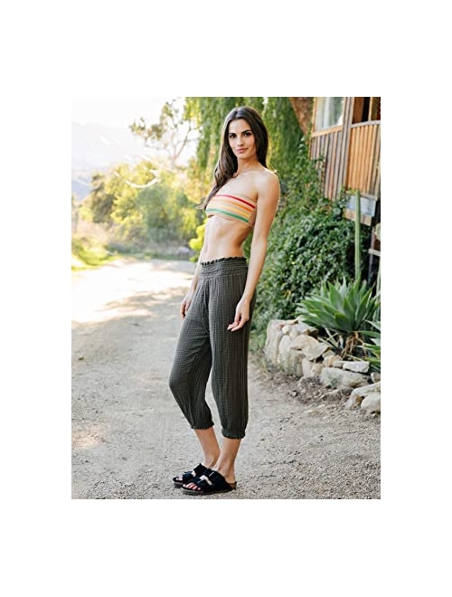 GRACE KARIN Women's Joggers Pants Capri Sweatpants Elastic Waist Cropped Workout Yoga Lounge Pants with Pockets