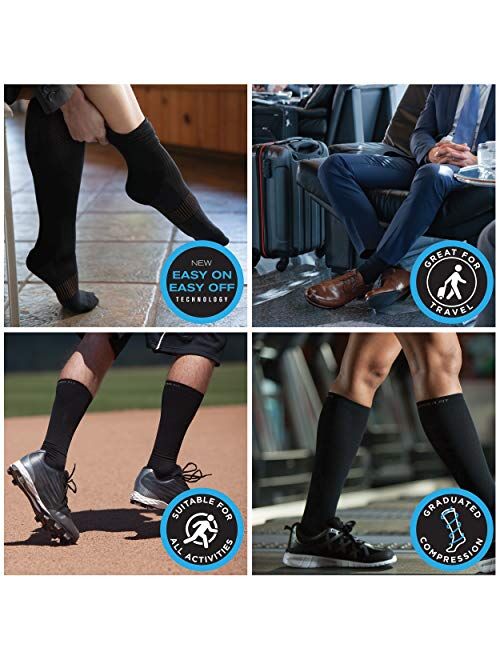Copper Fit 2.0 Easy-On Easy-Off Knee High Compression Socks