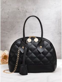 Minimalist Quilted Chain Dome Bag
