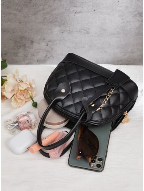 Shein Minimalist Quilted Chain Dome Bag