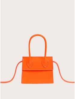 Mini Neon Orange Satchel Bag