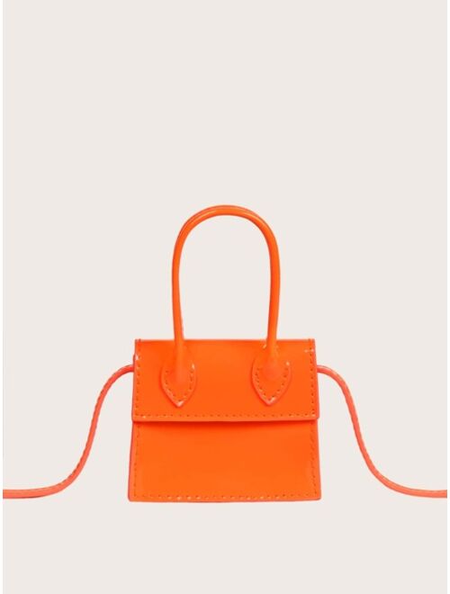 Shein Mini Neon Orange Satchel Bag