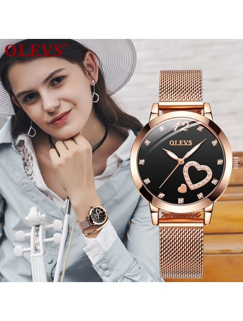 OLEVS Fashion Women Watches with Mesh Bracelet Top Brand Casual Luxury Dress Waterproof Wristwatch for Lady zegarek damski 5189