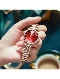 2021 New Fashion Watch for Women Diamond mirror Top Brand Luxury Stainless Steel Waterproof Quartz Wristwatch Montre femme