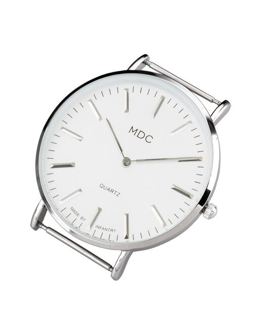 MDC Women Watches Top Brand Luxury Minimalist Ladies Watch Men Silver Black Leather Watches for Men Clock Relojes Para Mujer