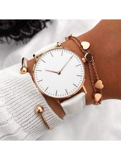 Luxury Fashion Watch Women Leather Watch Ladies Simple Quartz Bracelet Wrist Watch Women's Clock Zegarek Damski 2020 Reloj