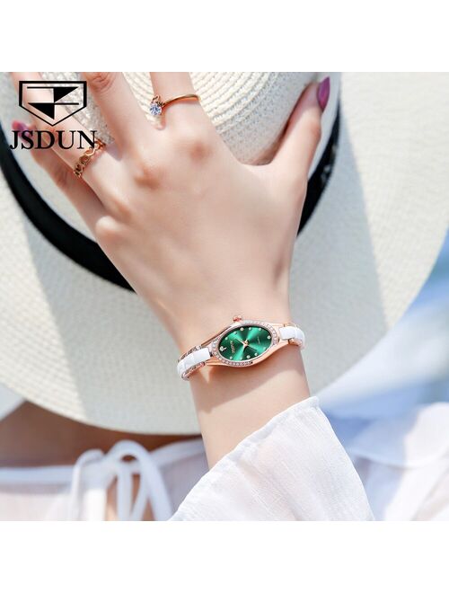 JSDUN Vogue Oval Small Dial Watches For Women Elegant Rhinestone Bracelet Watch Ladies Diamond Dress Quartz Wrist Watch Relogio