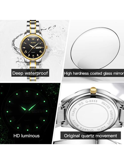 OLEVS Top Brand Women Quartz Watch Casual Luxury Dress Stianless Steel Waterproof Wristwatch for Lady zegarek damski 5563