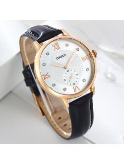 Time100 Women Watch Fashion Black Leather Strap Quartz Watches Ladies Causal Wrist Sport Watch For Women Clock relogio femininos
