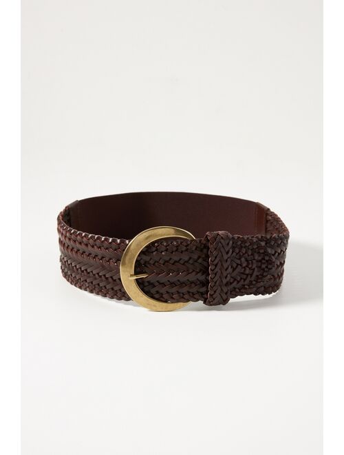Anthropologie Woven Leather Stretch Belt