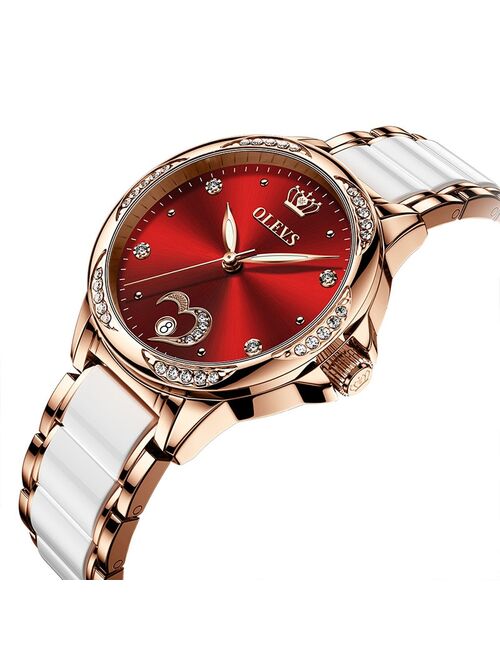 OLEVS Women watch Set Waterproof Automatic Mechanical watch Female Ceramic watch Gift for Women Wristwatches