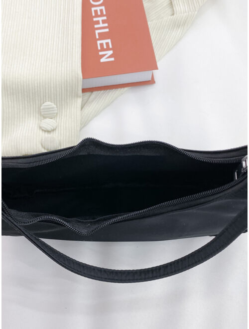 Shein Minimalist Zip-Up Baguette Bag