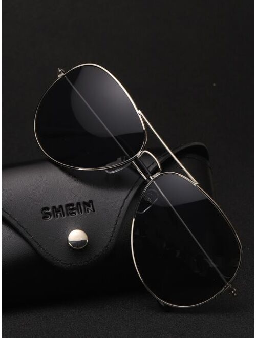 Shein Men Metal Frame Aviator Sunglasses