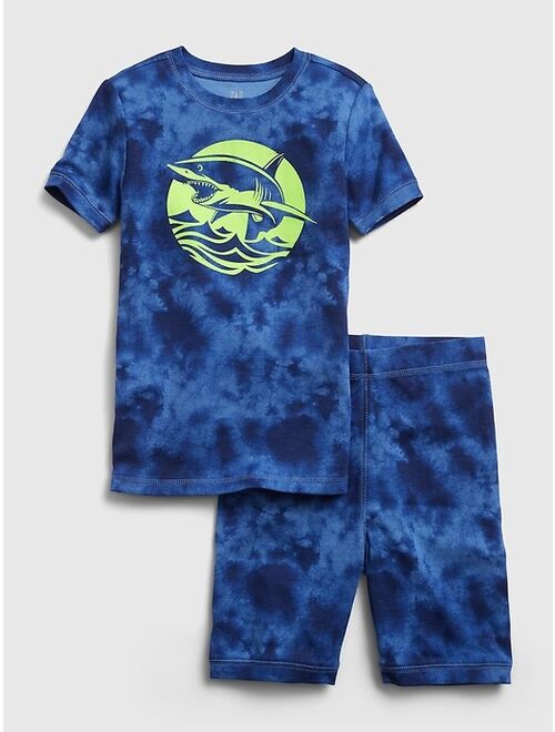 GAP Kids 100% Organic Cotton Tie-Dye Shark Graphic PJ Set
