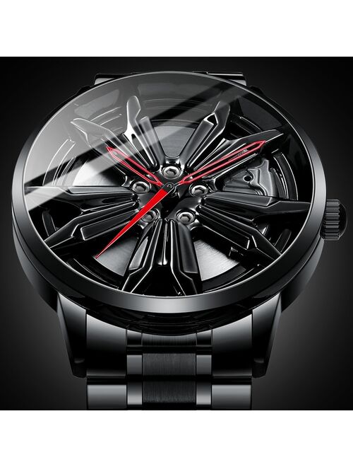 NIBOSI 2021 New Unique Custom Design Watch Men Sport Waterproof Car Wheel Rim Hub Watch Quartz Wristwatch Relogio Masculino