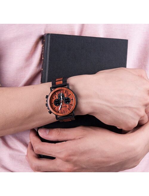 BOBO BIRD Wooden Men's Watches Quartz Wristwatches Luxury Quartz Man Watch  Wrist Watch For Men Gifts Relogio Masculino C-P09-3