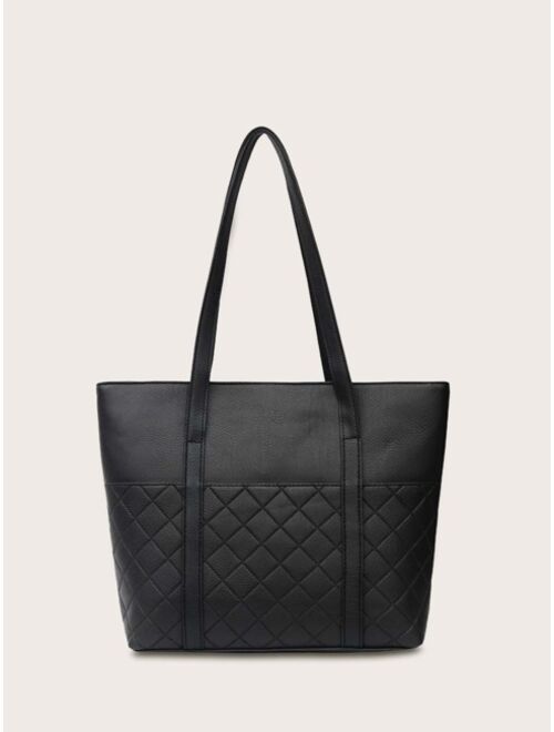 Shein Large Capacity Quilted Tote Bag