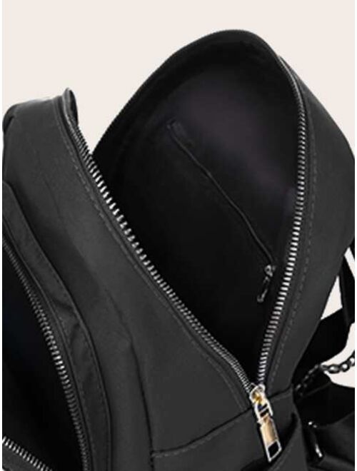Shein Glitter Detail Flap Backpack